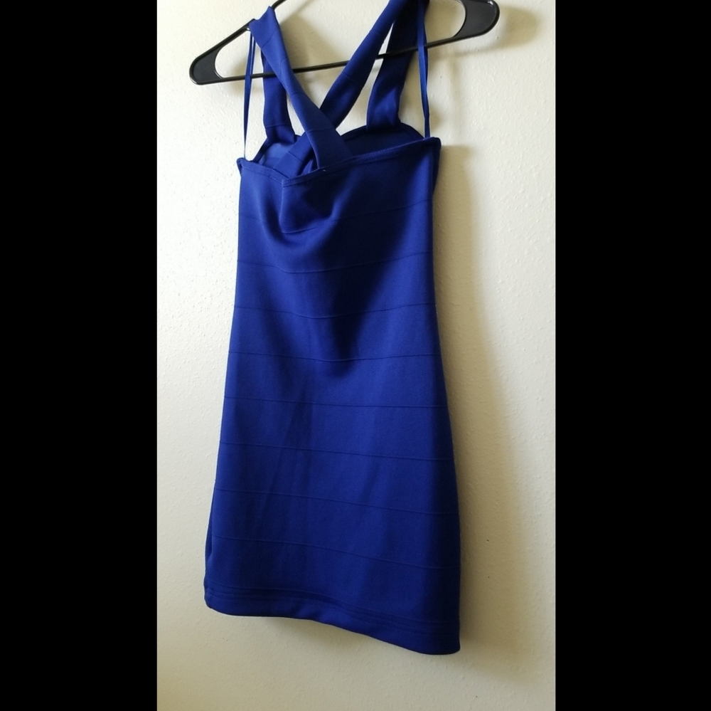 Bustier Cross Back Bodycon Dress - Picture 3 of 5